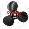 Made Aluminum Outboard Propeller for Mercury Engines 30-70HP, 13 Spline Tooth, RH view 3