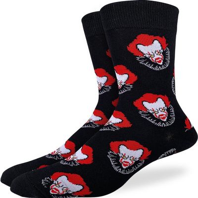 Good Luck Sock Men's Scary Clown Halloween Socks, Adult, Shoe Size 7-12