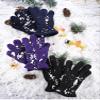 SATINIOR 3 Pairs Winter Fleece Gloves Kids Soft Warm Mitten for Boys Girls Full Fingers Outdoors Activities 5-12 Year(8-12 Years,Black, Purple, Navy Blue) view 4