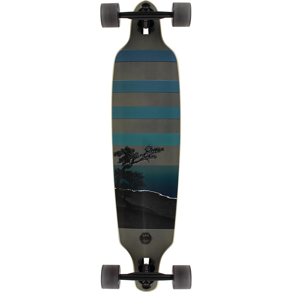 San Clemente Longboards Night Lake Drop Through Longboard Complete Skateboard - 9" x 38"