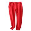 Snoly Women's Warm Sherpa-Lined Jogger Sweatpants Running Active Fleece Pants (Red, Medium) view 1