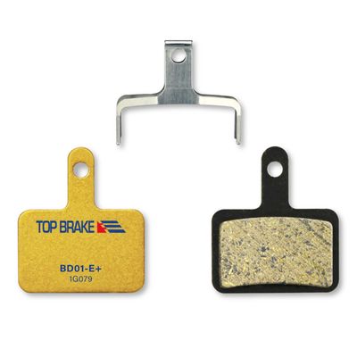 TOP BRAKE Disc Electric Bike Brake Pads for Shimano Deore M515 M525 TRP Hylex TEKTRO Orion | E-Bikes, E-MTB, Bike Parking | E-Bike Compound,Long Lasting, Premium E+ Version, Gold