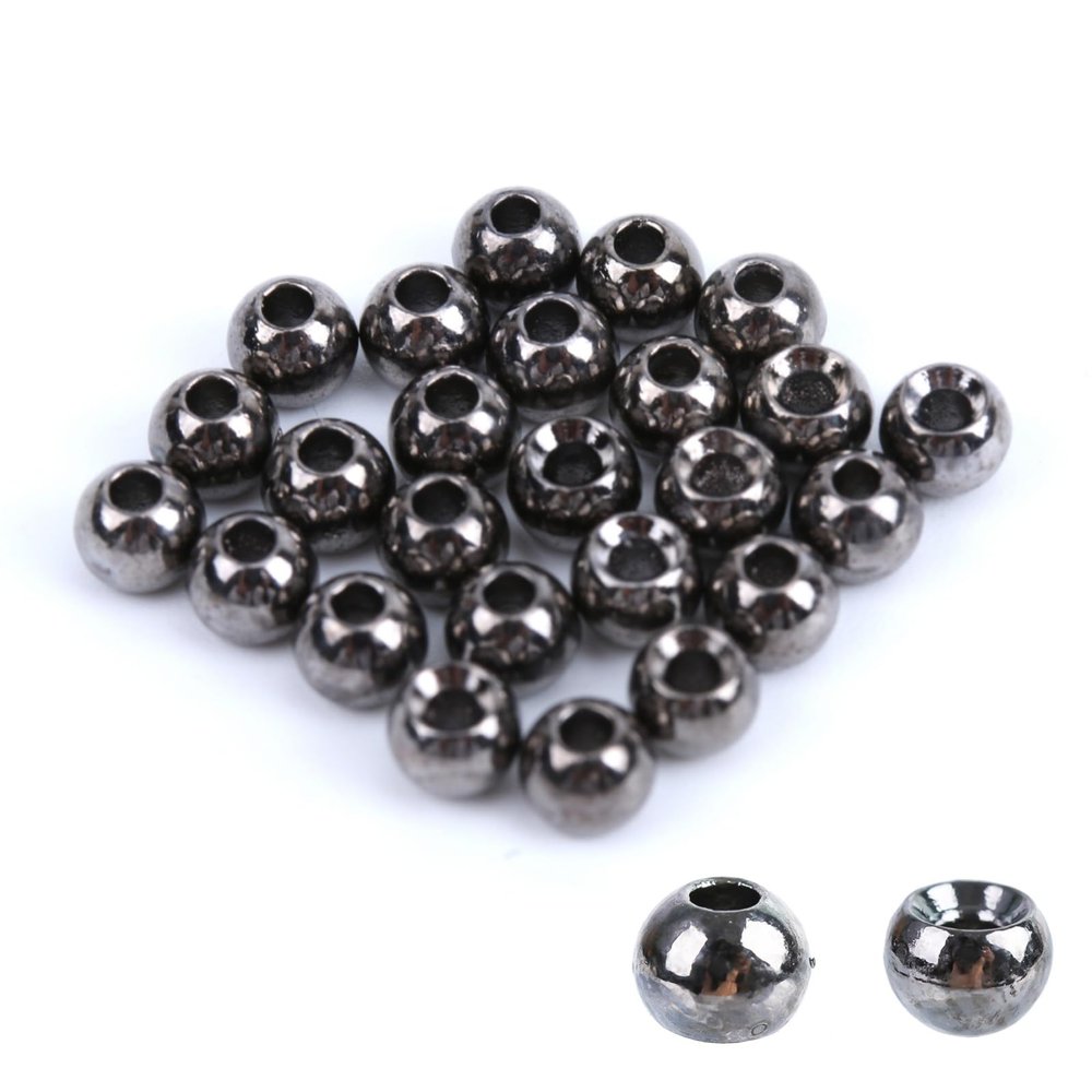 Maxcatch 100PC/LOT Tungsten Fly Tying Beads Head for Nymph Fishing Materials 10 Colors (Black Nickel, 5/32'' (3.8 mm))