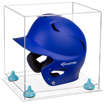 Acrylic Display Case for Baseball Batting Helmet Premium Baseball Display Case with Clear Base and Polished Edges Durable Display Cases for Collectibles .Dim: 12.25" L x 10" W x 10.5" H (A012-BLR)