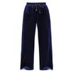 Snoly Women's Casual Pants High Waist Wide Leg Full Length Velvet Velour Sweatpants (Blue, Medium) view 1