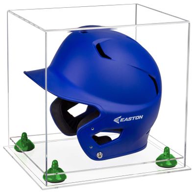 Acrylic Display Case for Baseball Batting Helmet Premium Baseball Display Case with Clear Base and Polished Edges Durable Display Cases for Collectibles .Dim: 12.25" L x 10" W x 10.5" H (A012-GRR)
