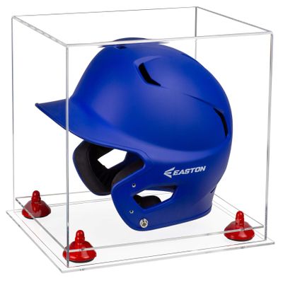 Acrylic Display Case for Baseball Batting Helmet Premium Baseball Display Case with Clear Base and Polished Edges Durable Display Cases for Collectibles .Dim: 12.25" L x 10" W x 10.5" H (A012-RR)
