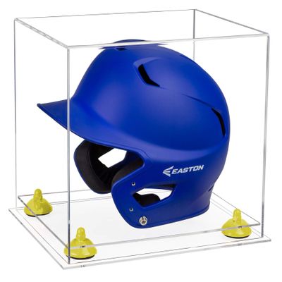 Acrylic Display Case for Baseball Batting Helmet Premium Baseball Display Case with Clear Base and Polished Edges Durable Display Cases for Collectibles .Dim: 12.25" L x 10" W x 10.5" H (A012-YR)