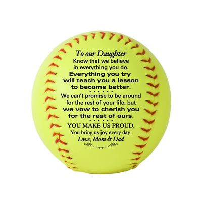 Personalized Custom Softball- Dad to Son - Mom to Son - Grandpa to Grandson - Grandma to Grandson - Graduation Birthday Wedding Anniversary (to Our Daughter)