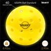 Velocity Outdoor Pickleball Balls, 6 Pack in Yellow - USAPA Approved Official Size and Weight 40 Hole Pickleballs view 3