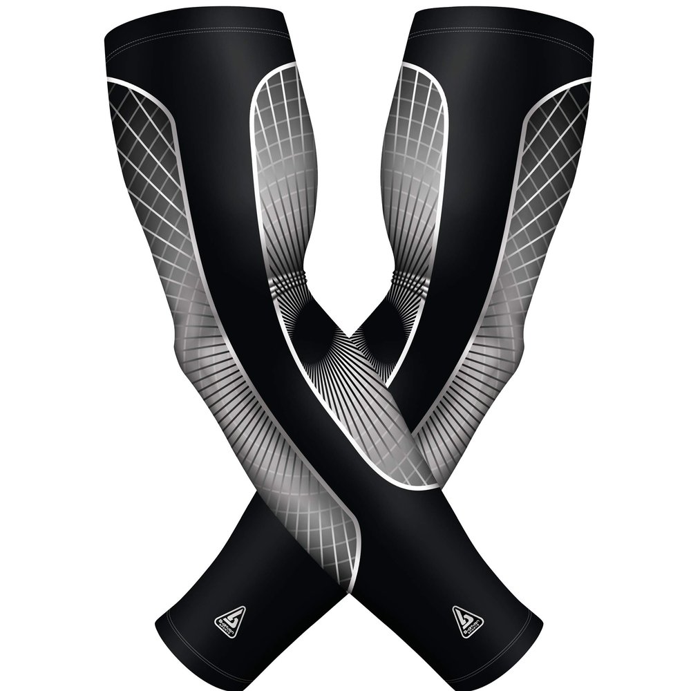 B-Driven Sports Premium Pro-Fit Compression Arm Sleeves for Men Women & Youth 44 Graphic Designs Improve Circulation Reduce Muscle Fatigue Enhance Performance for Baseball Football & More (1 Pair)