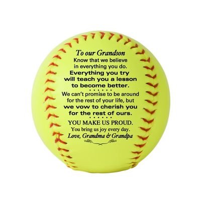 Personalized Custom Softball - Dad to Son, Mom to Son, Grandpa to Grandson, Grandma to Grandson - Graduation, Birthday, Wedding, Anniversary