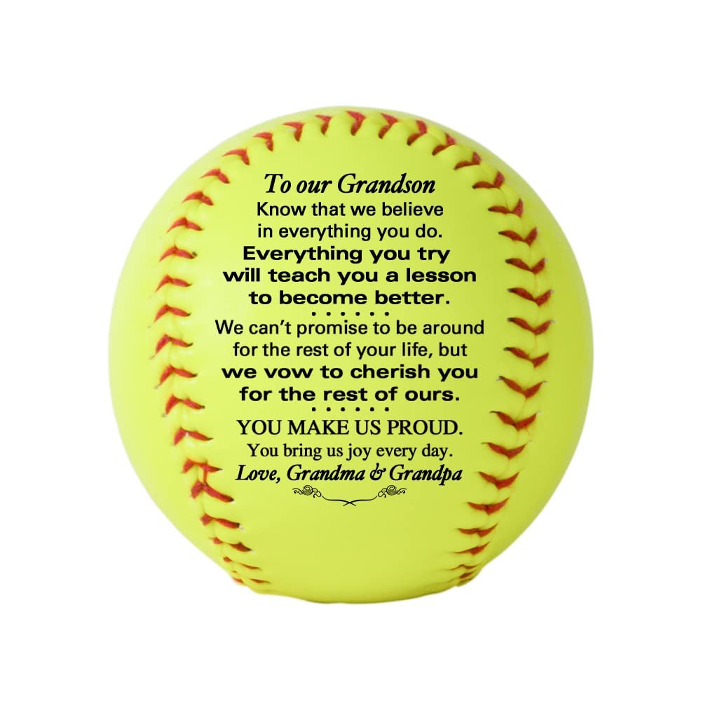 Personalized Custom Softball - Dad to Son, Mom to Son, Grandpa to Grandson, Grandma to Grandson - Graduation, Birthday, Wedding, Anniversary