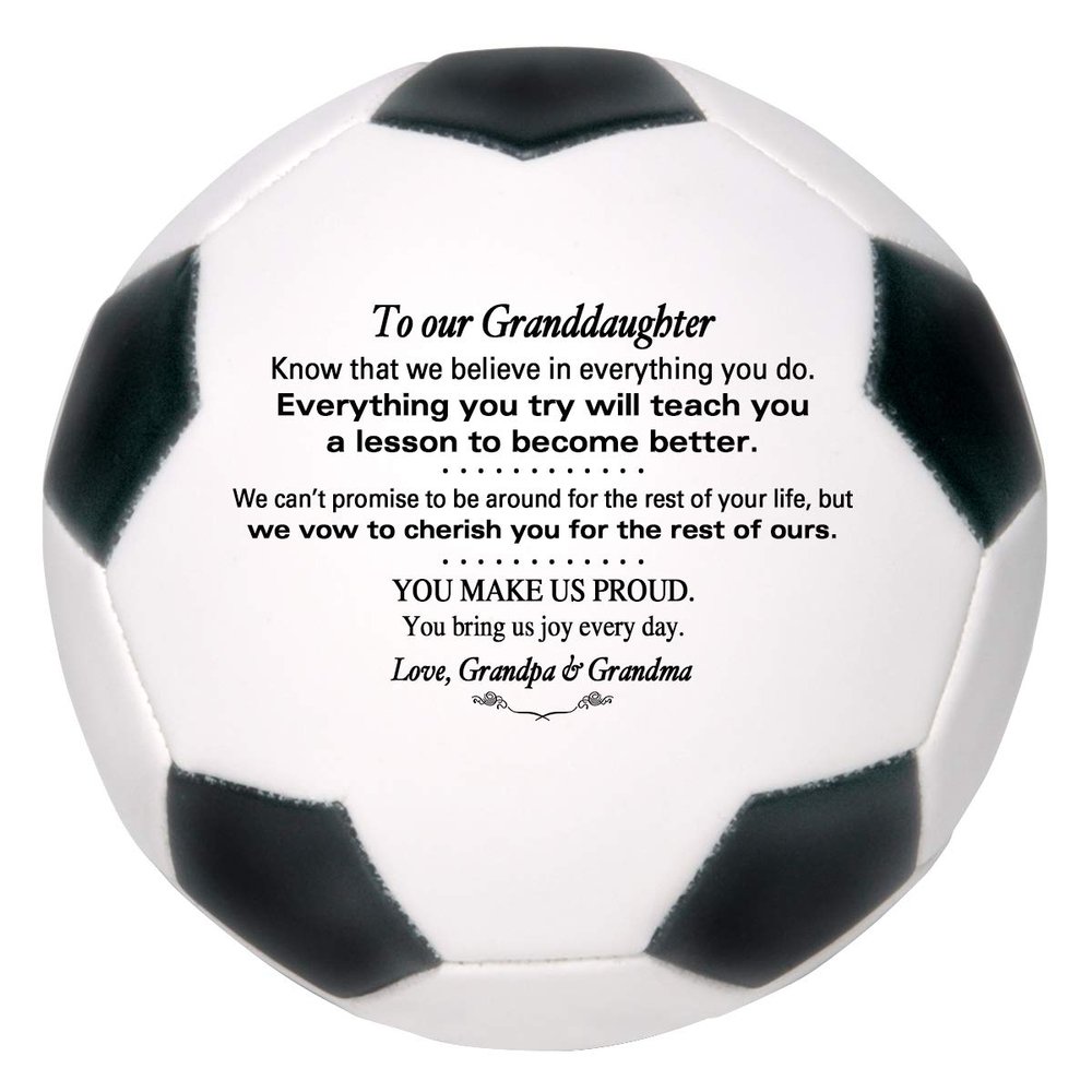 Personalized Custom Soccer Ball - Dad to Son - Mom to Son - Grandpa to Grandson - Grandma to Grandson - Graduation Birthday Wedding (Full Size Regulation, to Our Granddaughter)