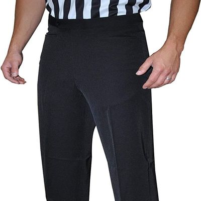 Smitty | BKS-290 | Tapered FIT 4-Way Stretch Flat Front Referee Pants w/Slash Pockets | All Black | Wrestling | Basketball | Elite Officials Choice! (34)