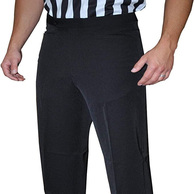 Smitty | BKS-290 | Tapered FIT 4-Way Stretch Flat Front Referee Pants w/Slash Pockets | All Black | Wrestling | Basketball | Elite Officials Choice! (34)