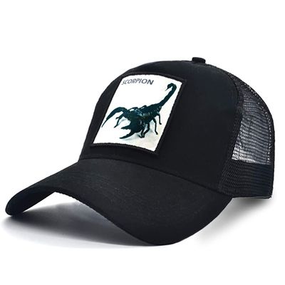 Animal Baseball Cap Patch Embroidered Unisex Women Low Profile Trucker Hat Men Plain Mesh Adjustable Outdoor Sport Hunt Ball Caps (Scorpion)