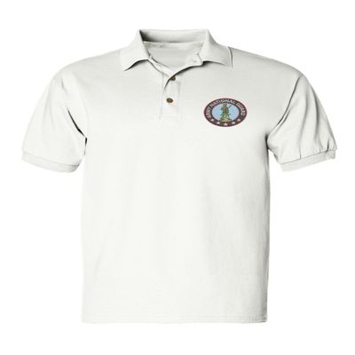 ALLNTRENDS Men's Polo T Shirt Army National Guard Embroidered USA Military (L, White)