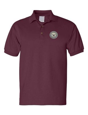 ALLNTRENDS Men's Polo T Shirt Department of Defense Embroidered USA Ministry (M, Maroon)