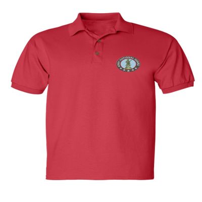 ALLNTRENDS Men's Polo T Shirt Army National Guard Embroidered USA Military (L, Red)