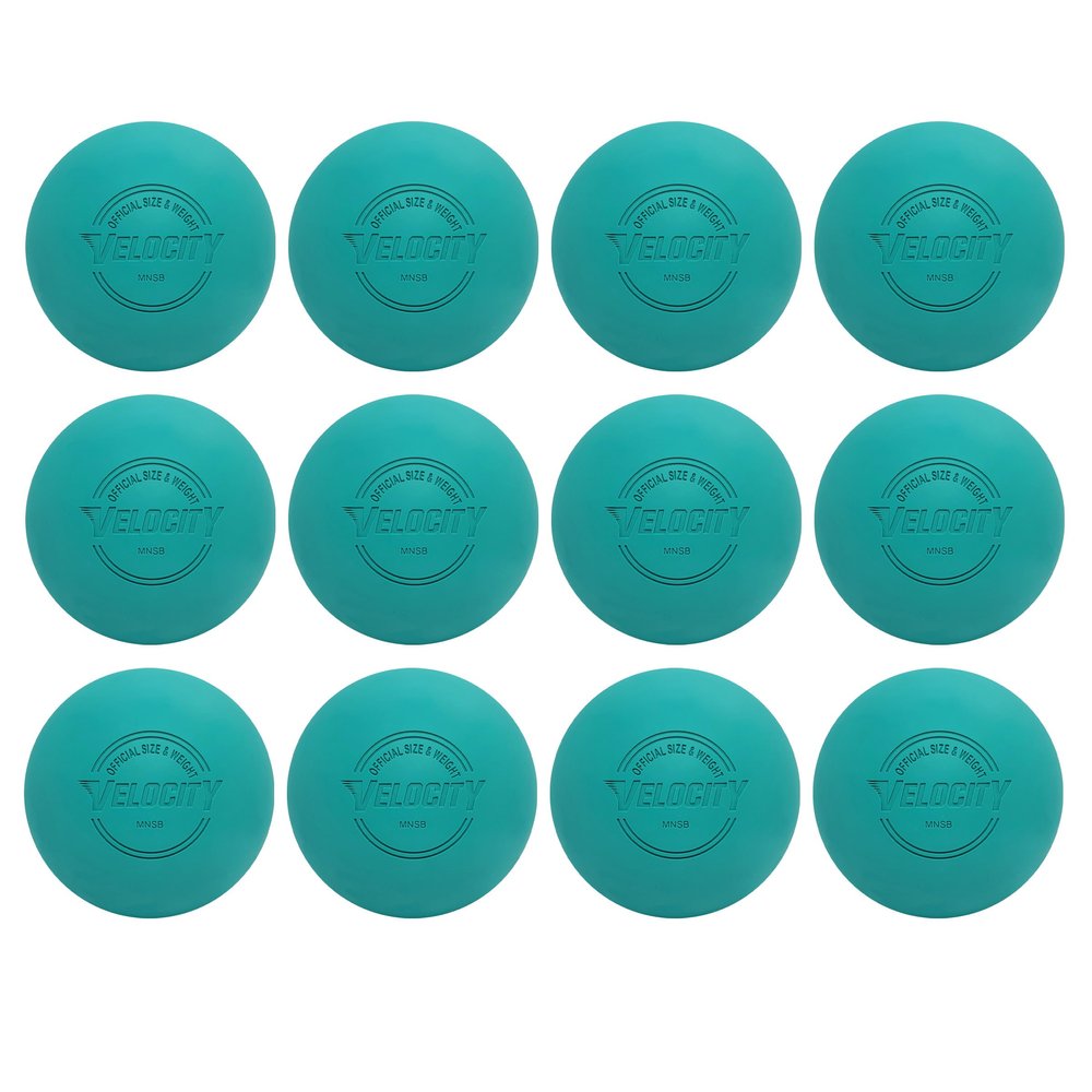 Velocity Practice Lacrosse Balls - 1, 2, 3, 6, 12, 18, 24, 36, 60 and 120 Packs - Official Size and Weight - Teal