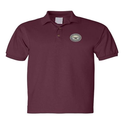 ALLNTRENDS Men's Polo T Shirt Department of Defense Embroidered USA Ministry (S, Maroon)