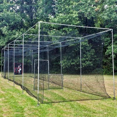 10' x 12' x 50' #24 HDPE (42PLY) with Door Baseball Softball Batting Cage net