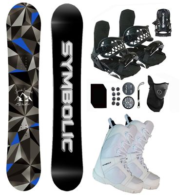 Symbolic Arctic Kids 2025 Snowboard & Bindings & Choice Boots Complete Package Set (BLK Bindings+ White Blem Boot 4.5, 130cm Arctic Rocker)