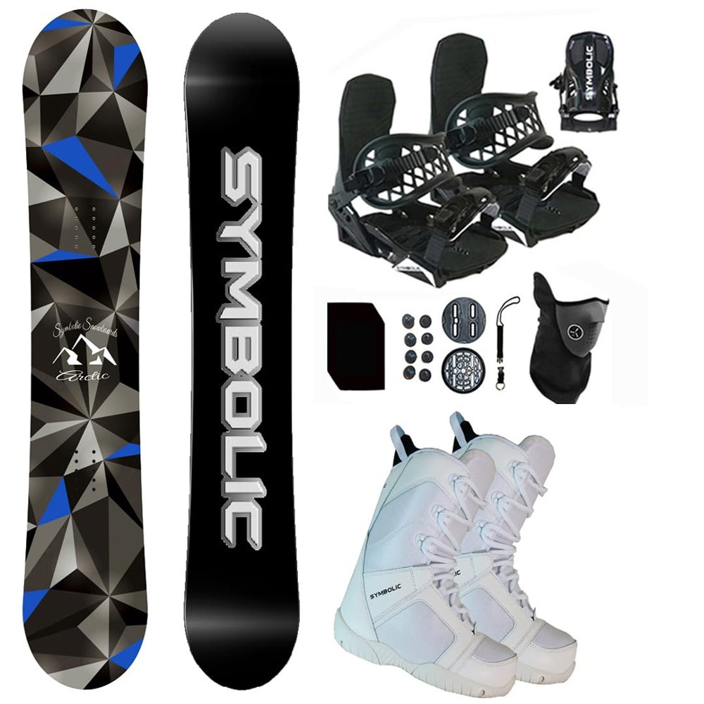 Symbolic Arctic Kids 2025 Snowboard & Bindings & Choice Boots Complete Package Set (BLK Bindings+ White Blem Boot 4.5, 130cm Arctic Rocker)