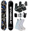 Symbolic Arctic Kids 2025 Snowboard & Bindings & Choice Boots Complete Package Set (BLK Bindings+ White Blem Boot 4.5, 130cm Arctic Rocker) view 1