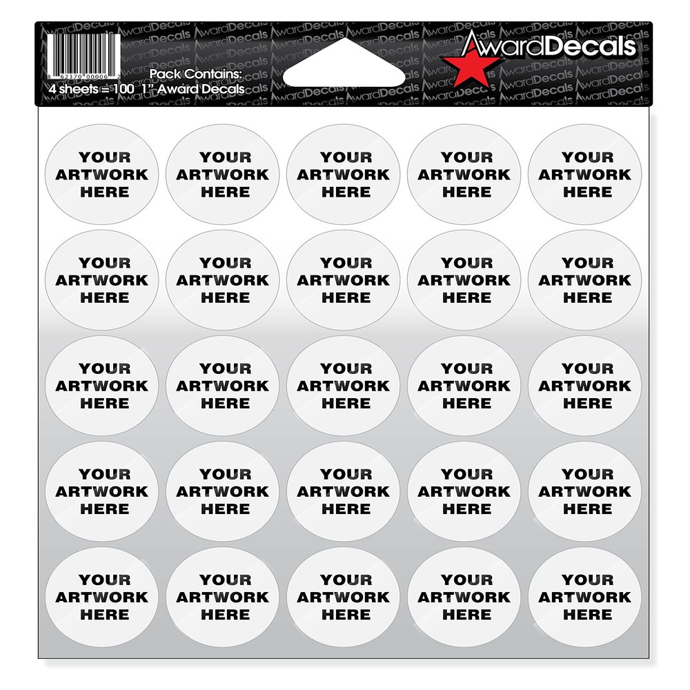 Custom Award Decals Upload Artwork Sticker Set (100 Decals) The Original Award Decals Premium 20mil Thick 1" Helmet Decals Made in The USA Since 1976