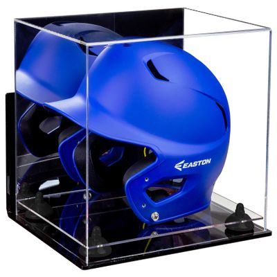 Acrylic Display Case for Baseball Batting Helmet Premium Baseball Display Case with Wall Mount and Polished Edges Durable Display Cases for Collectibles.Dim:12.25 L x 10 D x 10.5 H (A012-BR)