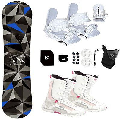 Symbolic Arctic Girl's 2023 Snowboard & Bindings & Boots Complete Package (WHT Binding+5150 Boot Wht Pink Star 5, 130cm Arctic Rocker)