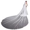 EllieHouse Women's 2 Tier Simple White Wedding Bridal Veil With Metal Comb L11WT view 1