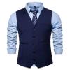 AOYOG Mens Formal Business Suit Vests 5 Buttons Regular Fit Waistcoat for Suit or Tuxedo view 2