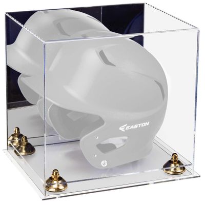 Acrylic Display Case for Baseball Batting Helmet Premium Baseball Display Case with Clear Base and Polished Edges Durable Display Cases for Collectibles .Dim: 12.25" L x 10" W x 10.5" H (A012-GR)