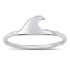 High Polish Wave Ocean Shark Ring New .925 Sterling Silver Band Size 7 view 1