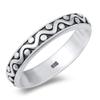Wavy Oxidized Simple Ring New .925 Sterling Silver Band Size 9 view 1