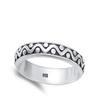 Wavy Oxidized Simple Ring New .925 Sterling Silver Band Size 9 view 2