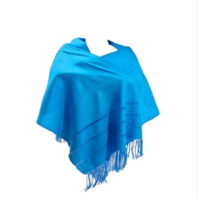 ALKIMIA INC Mexican Handmade Fiesta Rebozo Shawl XLarge (Cyan)