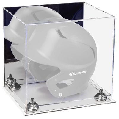 Acrylic Display Case for Baseball Batting Helmet Premium Baseball Display Case with Clear Base and Polished Edges Durable Display Cases for Collectibles .Dim: 12.25" L x 10" W x 10.5" H (A012-SR)