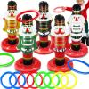 Happy New Year Christmas Games for Family Kids 5 Pack Large Inflatable Nutcrackers Ring Toss Game Grandkids Adults,Christmas Games Decorations for Indoor Outdoor Stocking Stuffers Toys Gifts Holiday view 1