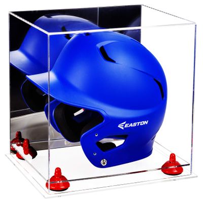 Acrylic Display Case for Baseball Batting Helmet Premium Baseball Display Case with Clear Base and Polished Edges Durable Display Cases for Collectibles .Dim: 12.25" L x 10" W x 10.5" H (A012-RR)