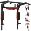 BESTHLS Wall Mounted Pull Up Bar and Dip Station, Heavy Duty Wall Mount Pull-up Chin Up Bar Multifunctional Home Gym Workout Indoor Exercise Equipment Support to 440 Lbs view 1