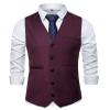 AOYOG Mens Formal Business Suit Vests 5 Buttons Regular Fit Waistcoat for Suit or Tuxedo view 2