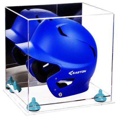 Acrylic Display Case for Baseball Batting Helmet Premium Baseball Display Case with Clear Base and Polished Edges Durable Display Cases for Collectibles .Dim: 12.25" L x 10" W x 10.5" H (A012-BLR)