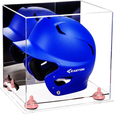 Acrylic Display Case for Baseball Batting Helmet Premium Baseball Display Case with Clear Base and Polished Edges Durable Display Cases for Collectibles .Dim: 12.25" L x 10" W x 10.5" H (A012-PNR)