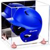 Acrylic Display Case for Baseball Batting Helmet Premium Baseball Display Case with Clear Base and Polished Edges Durable Display Cases for Collectibles .Dim: 12.25" L x 10" W x 10.5" H (A012-PNR) view 1