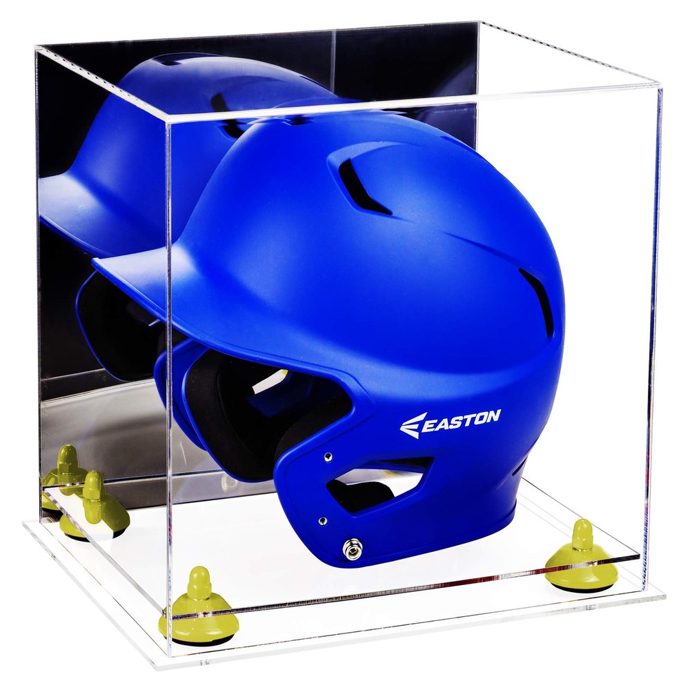Acrylic Display Case for Baseball Batting Helmet Premium Baseball Display Case with Clear Base and Polished Edges Durable Display Cases for Collectibles .Dim: 12.25" L x 10" W x 10.5" H(A012-YR)