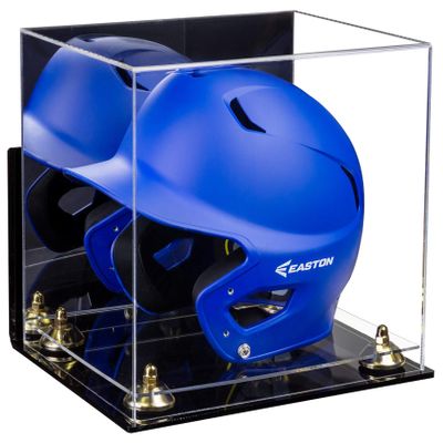 Acrylic Display Case for Baseball Batting Helmet Premium Baseball Display Case with Clear Base and Polished Edges Durable Display Cases for Collectibles .Dim: 12.25" L x 10" W x 10.5" H (A012-GR)